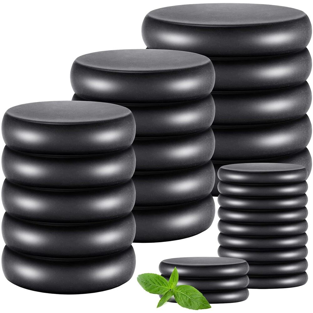30 Pcs Hot Stones for Massage, Basalt Hot Rocks Massage Rocks Kit Black